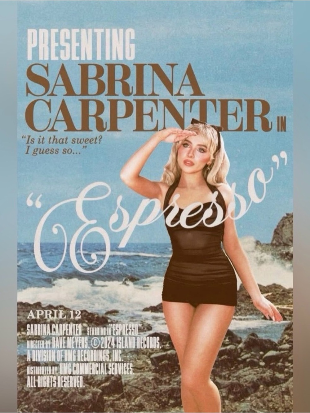 Espresso Poster Featuring Sabrina Carpenter - Black Dress